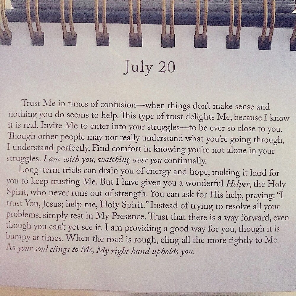 Inspirational Day Calendar Reading for July 20